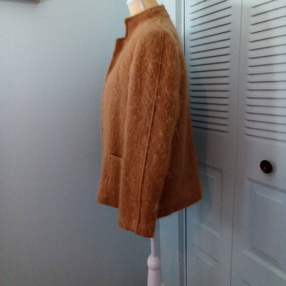 VTG CAROLE LITTLE for SAINT-TROPEZ WEST 12 WOOL MOHAIR OPEN FRONT POCKETS WOVEN - Picture 4 of 7